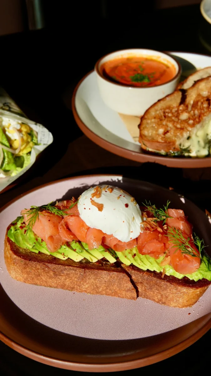 avocado toast with a poached egg on top